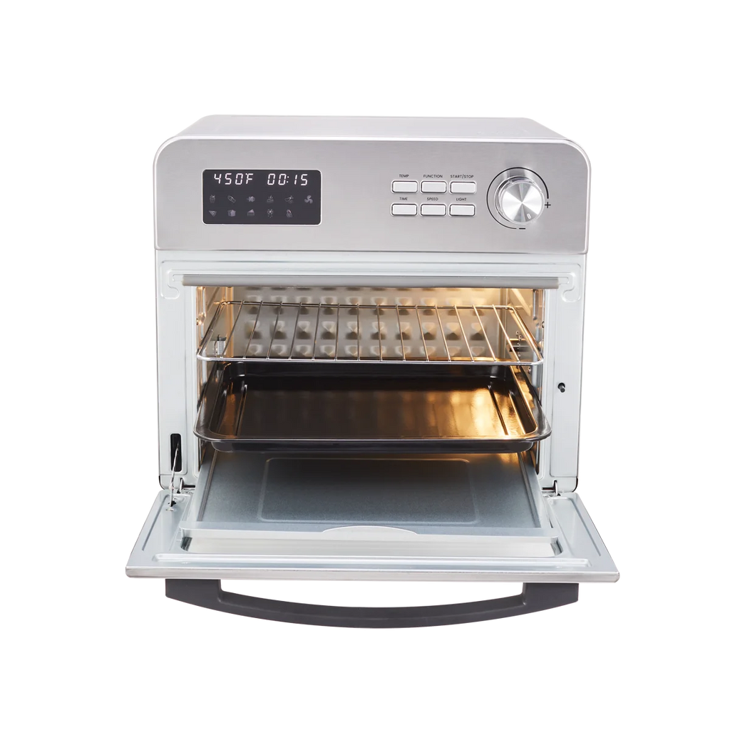 6-in-1 Air Fryer Toaster Oven, 24 Quart LCD Countertop Convection Airfryer with Rotisserie and Dehydrator P403