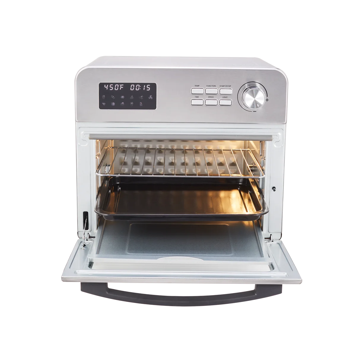 6-in-1 Air Fryer Toaster Oven, 24 Quart LCD Countertop Convection Airfryer with Rotisserie and Dehydrator P403