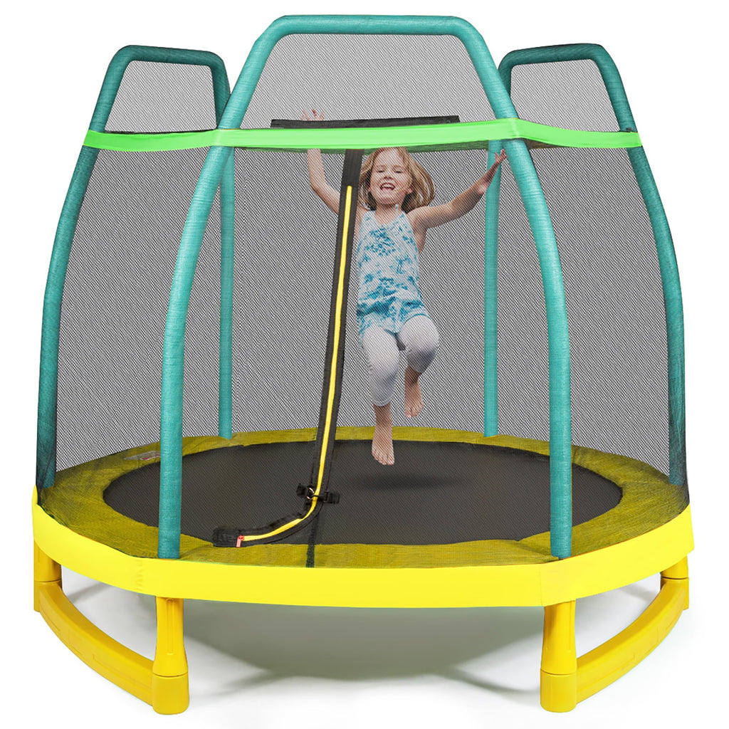 7FT Kids Trampoline with Safety Enclosure Net E270