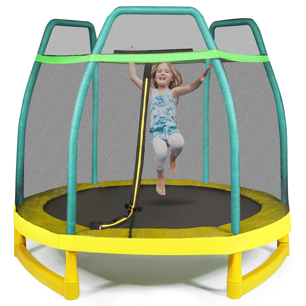 7FT Kids Trampoline with Safety Enclosure Net E270