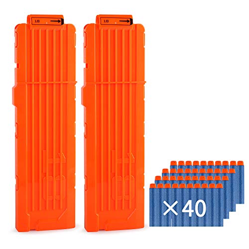 2 Pack 18-Dart Quick Reload Clip and 40 Dart Refill Pack (Orange) J10333
