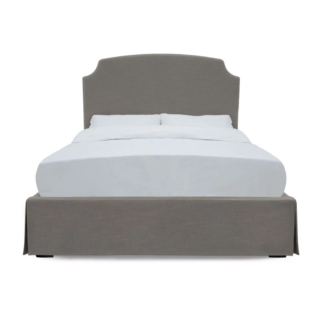 King Upholstered Skirted Storage Panel Bed R66247