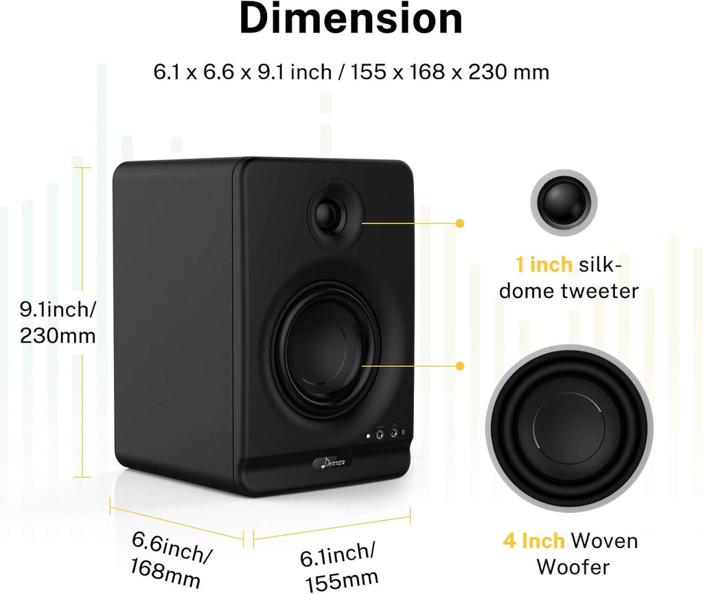 4 Near Field Studio Monitors with Bluetooth, 2-Pack Q155515