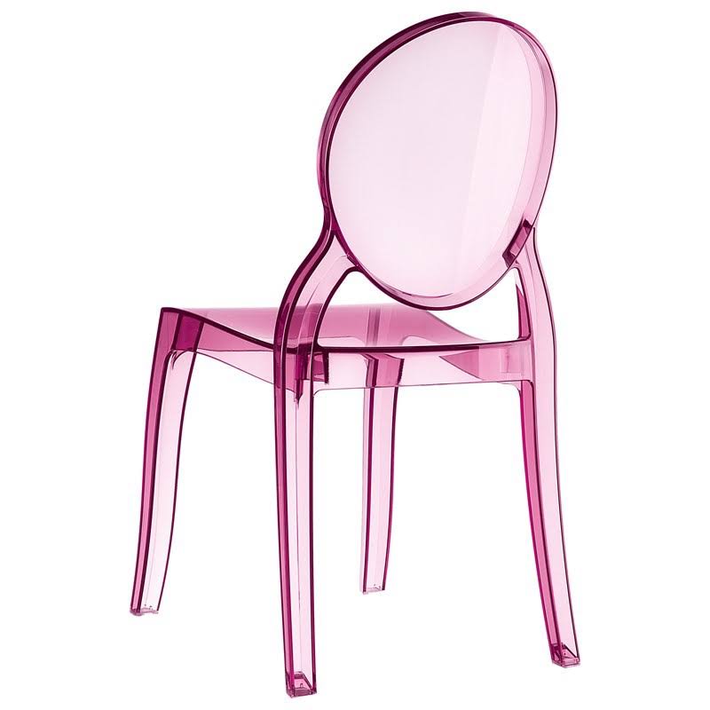 Transparent Pink Polycarbonate Dining Chair, Set of 2 L633609