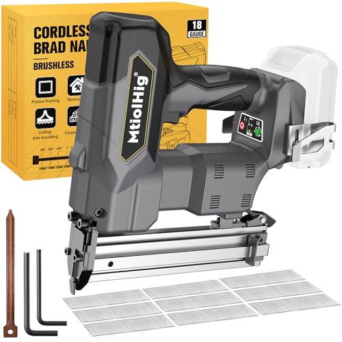 Cordless 18GA Brad Nailer, 18 Gauge Nail Gun, Brushless, 2 Mode, 5/8 to 1-1/4 Inch, Tool Only N48578