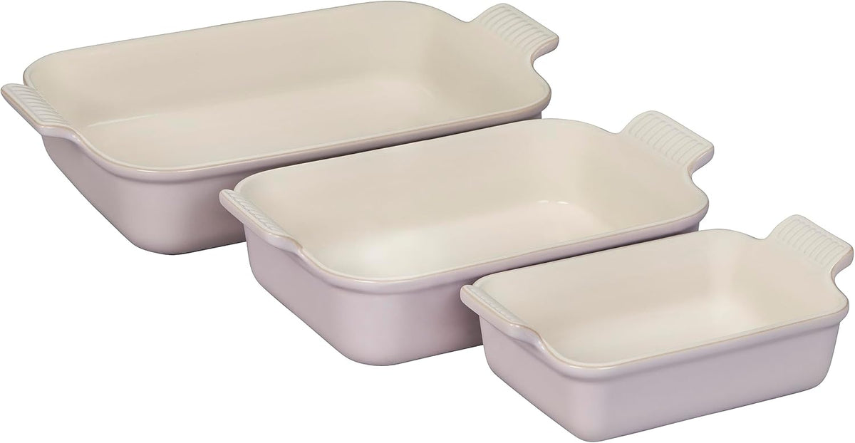 Stoneware Heritage Set 3 Rectangular Dishes, Shallot, 1.1 qt., 2.5 qt. & 4 qt. K805580