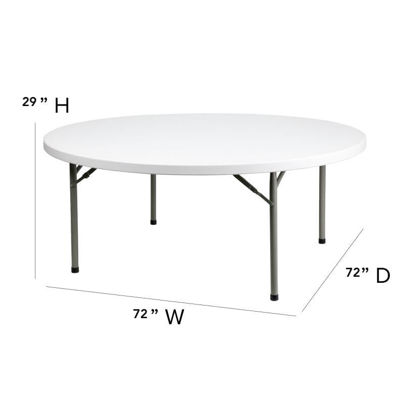 3 Pack 72 Round Heavy-Duty Granite White Folding Table L163313