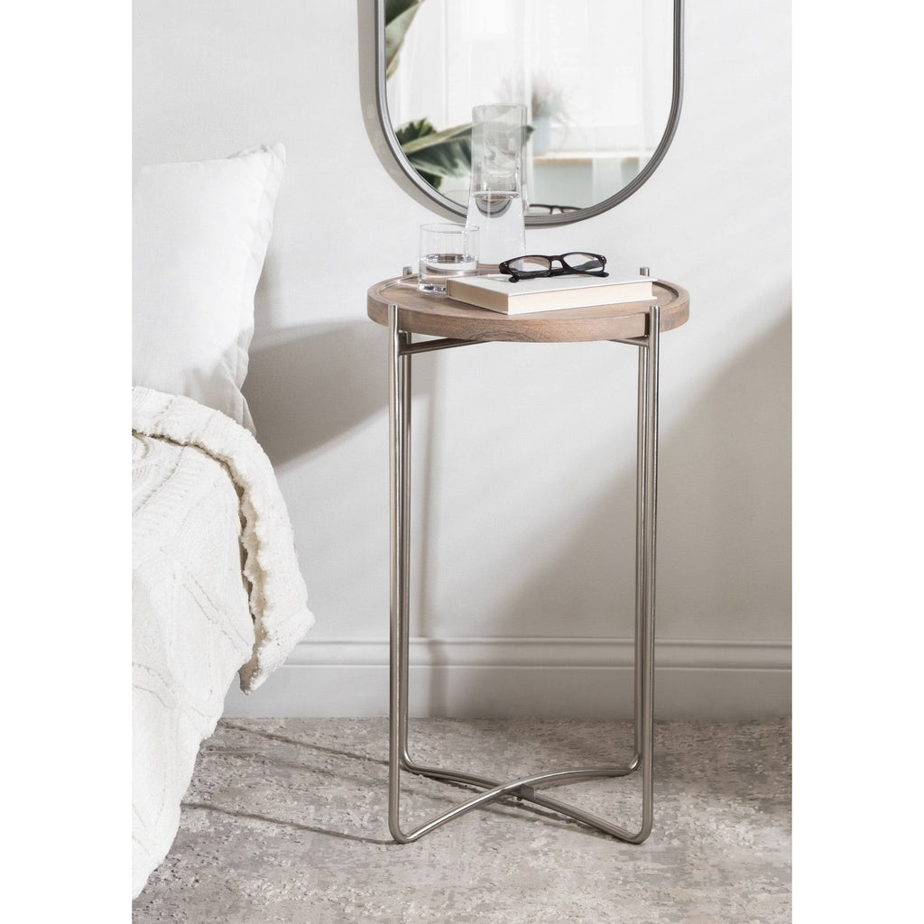 Natural Rustic and Black Side Table B518845