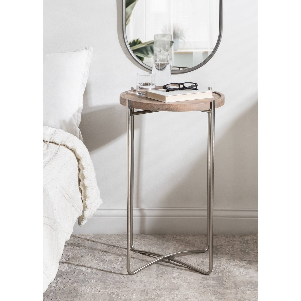 Natural Rustic and Black Side Table B518845