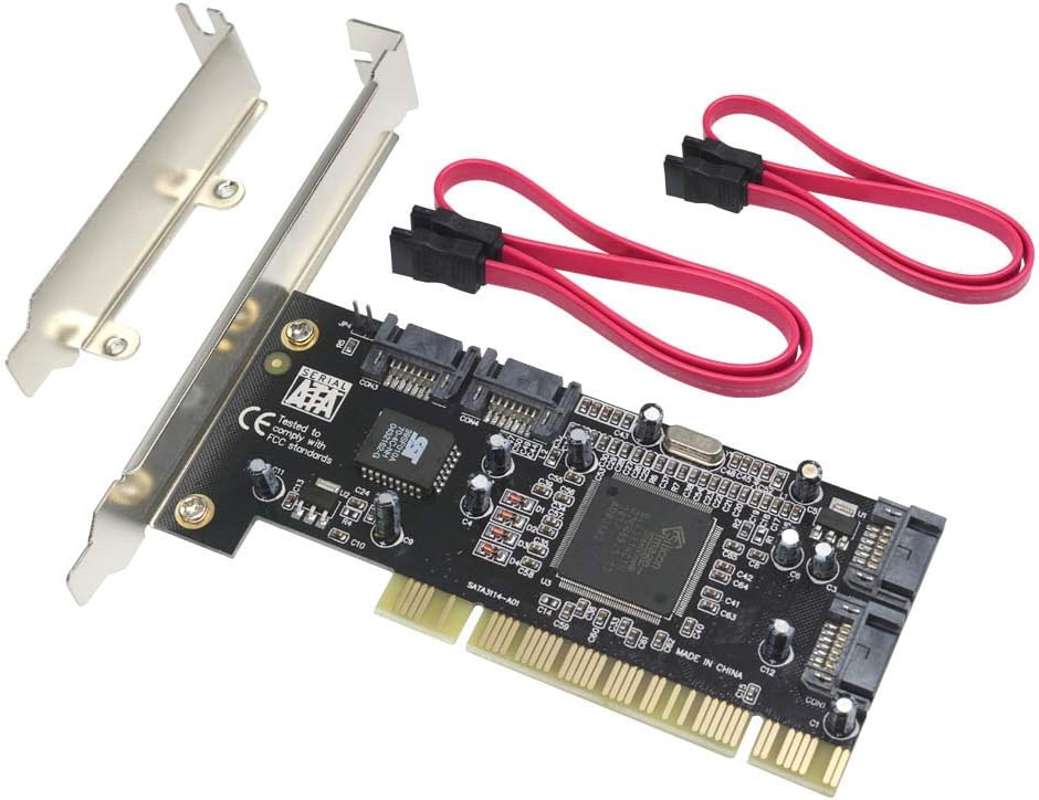 4 Ports PCI SATA Raid Controller Internal Expansion Card with 2 Sata Cables U440