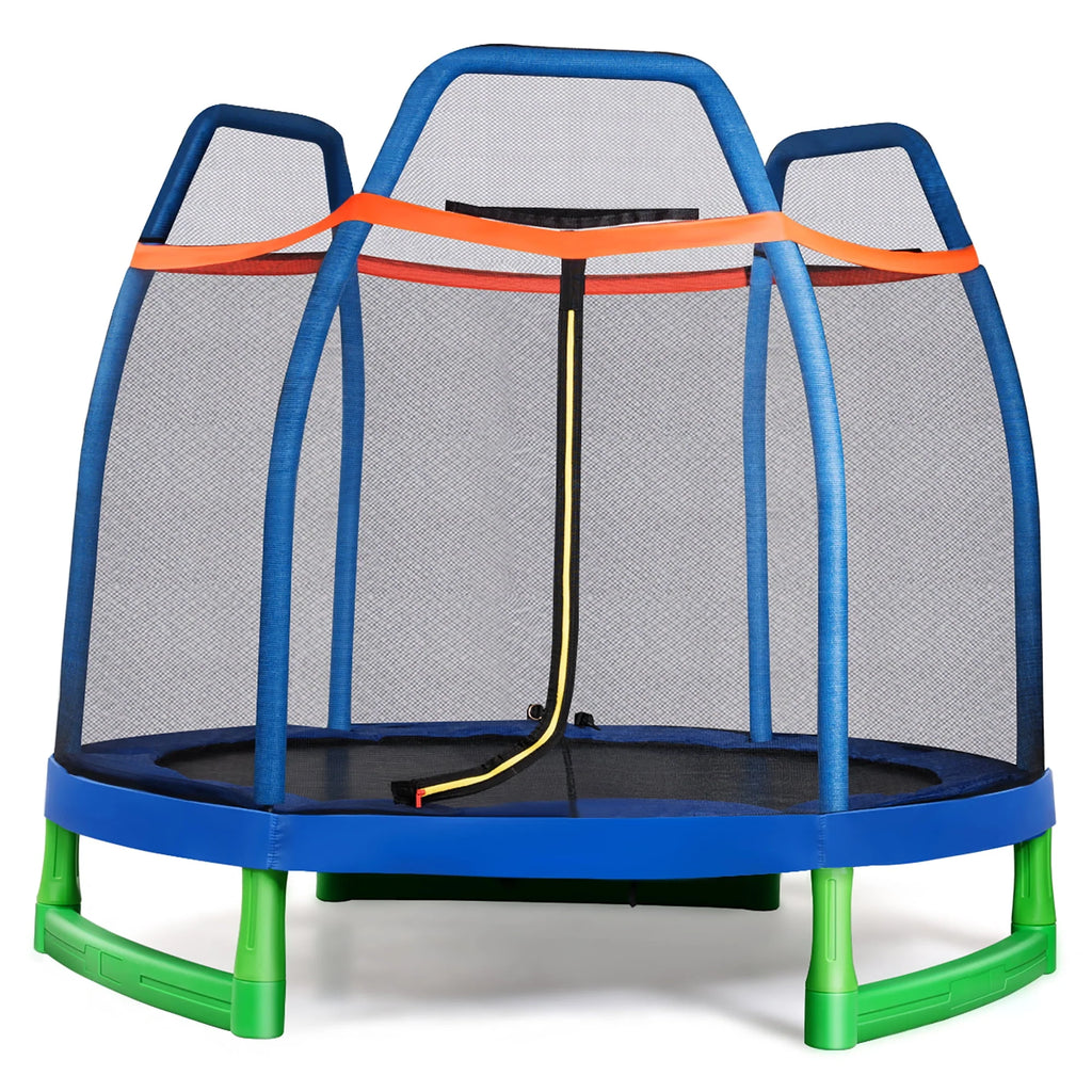 7FT Kids Trampoline with Safety Enclosure Net E270