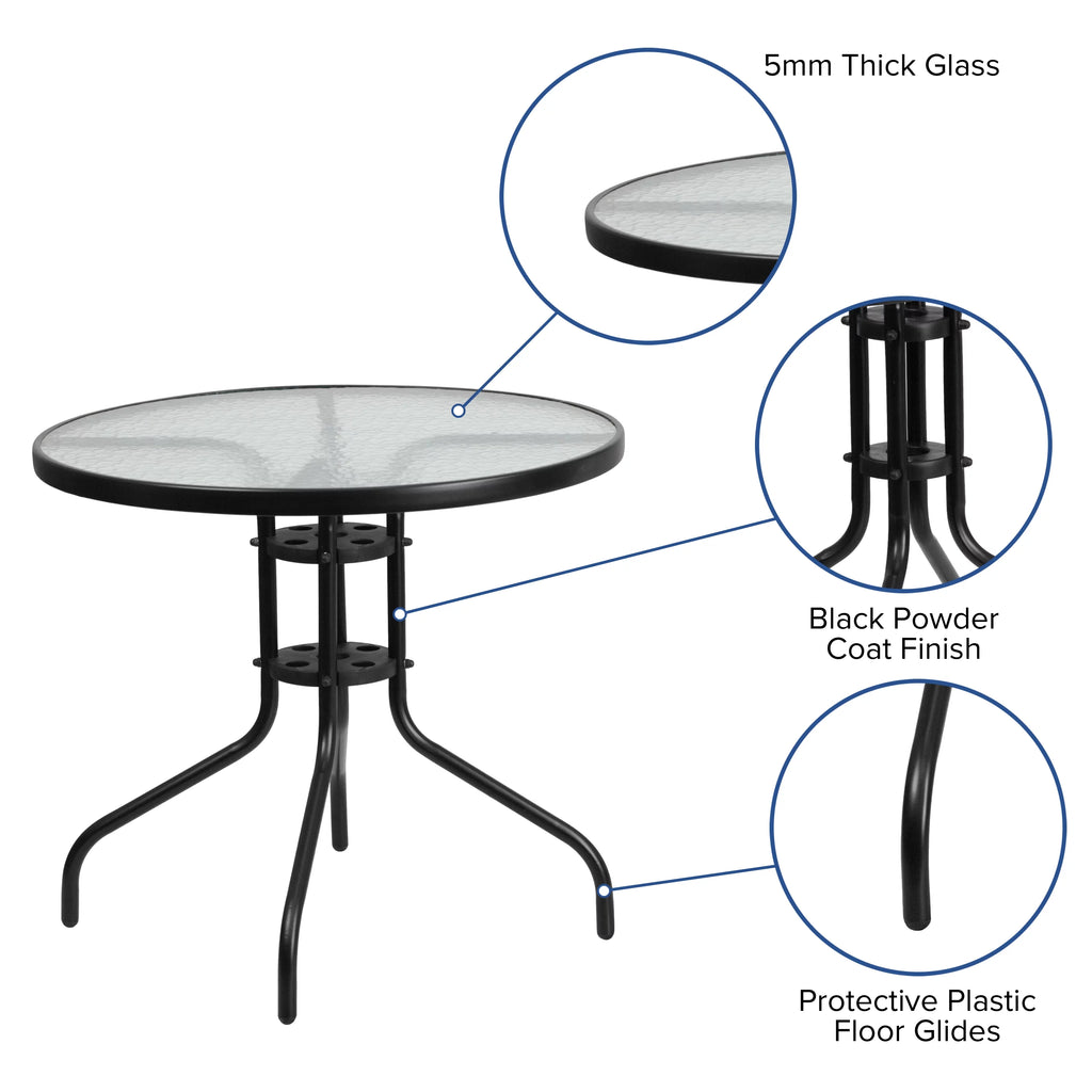 5 Piece Outdoor Patio Dining Set with 4 Brown Stack Chairs Z949649