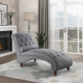 Gray Microfiber Tufted Chaise Lounge M6956