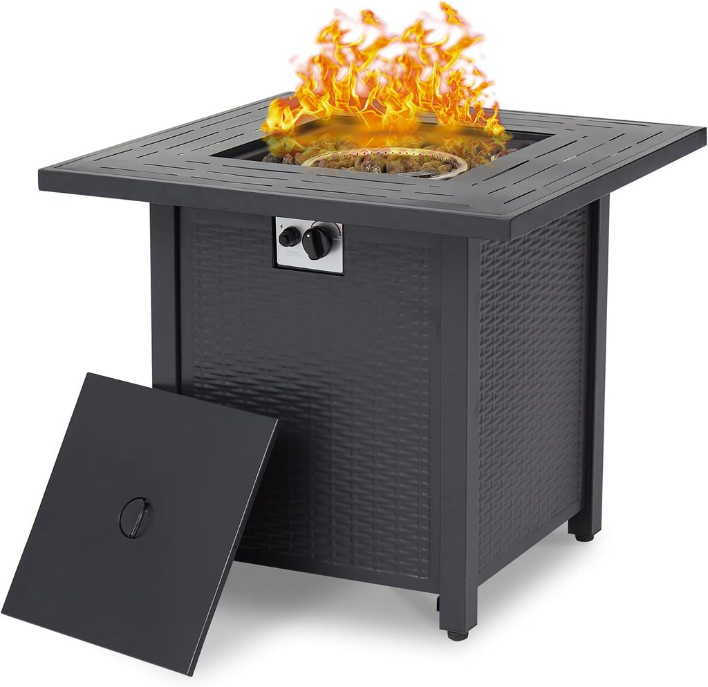 44 Inch 50000 BTU Propane Fire Pit Table with Rain Cover A2022
