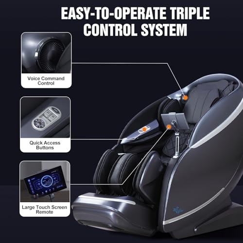 Black 4D 3D Dual-Mechanism Zero Gravity Massage Chair J5589