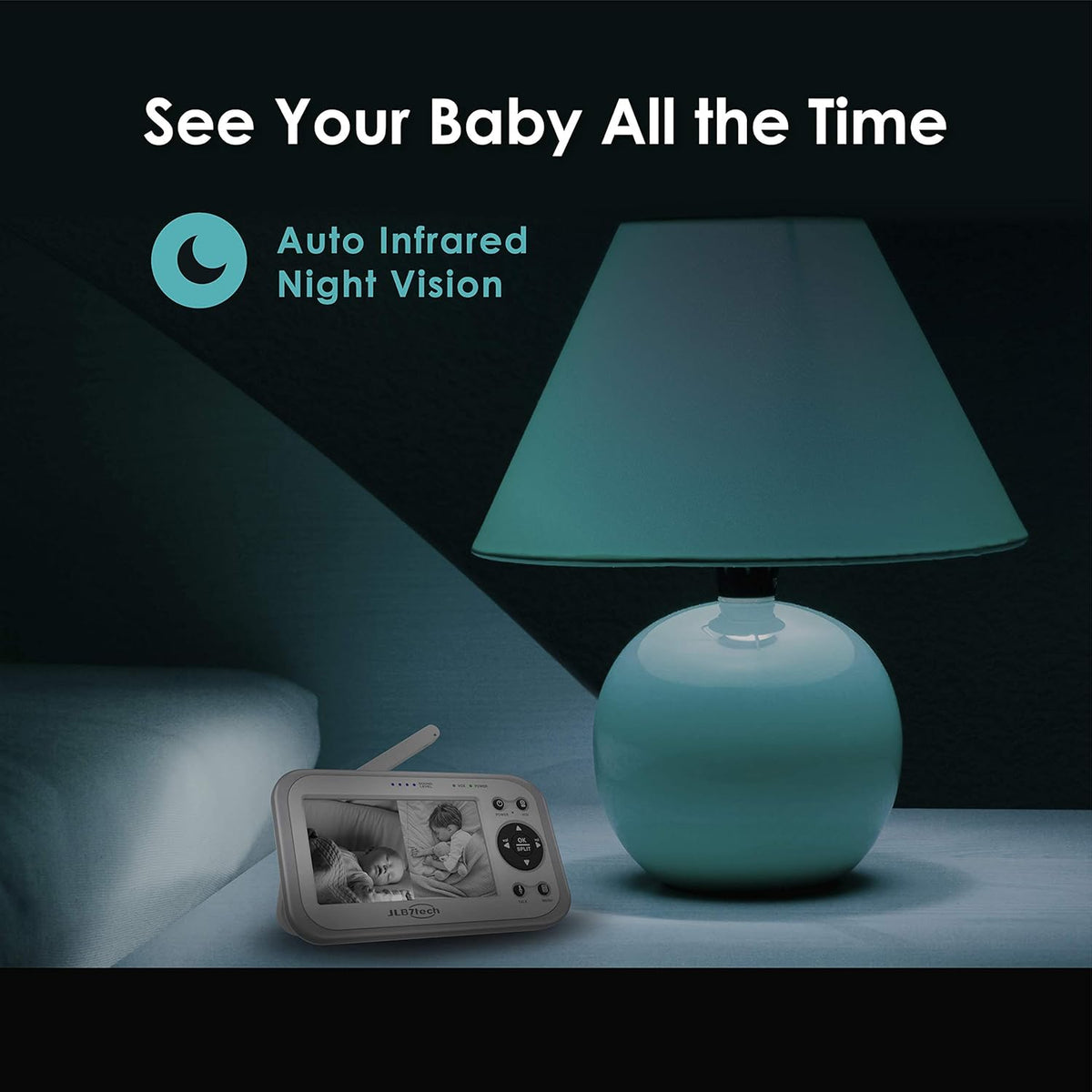 4.3 Split Screen Video Baby Monitor with 2 Cameras and Audio D2177