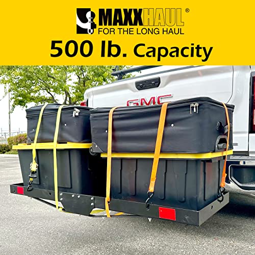 60 inch x 20 inch 500 lb. Capacity 2 in 1 Hitch Mount Cargo Carrier Rack and 2 Bike Rack S483034