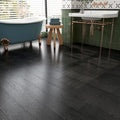 17-Pack 6"x36" Black Wood Luxury Vinyl Plank Flooring Peel and Stick Tiles N439
