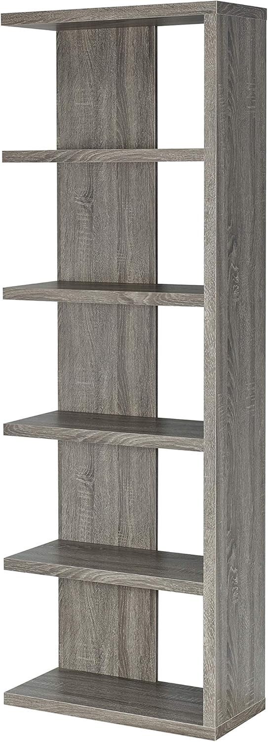 5-Tier Weathered Grey Bookcase P94318