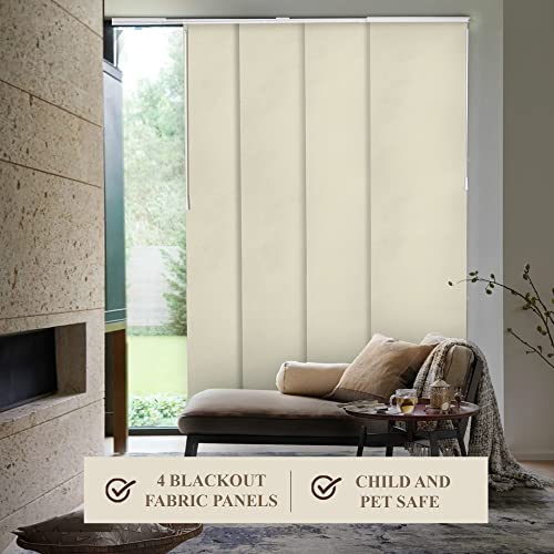 Blackout Fabric Sliding Door Blinds, W:46-86 x H: Up to-96 inches B5352