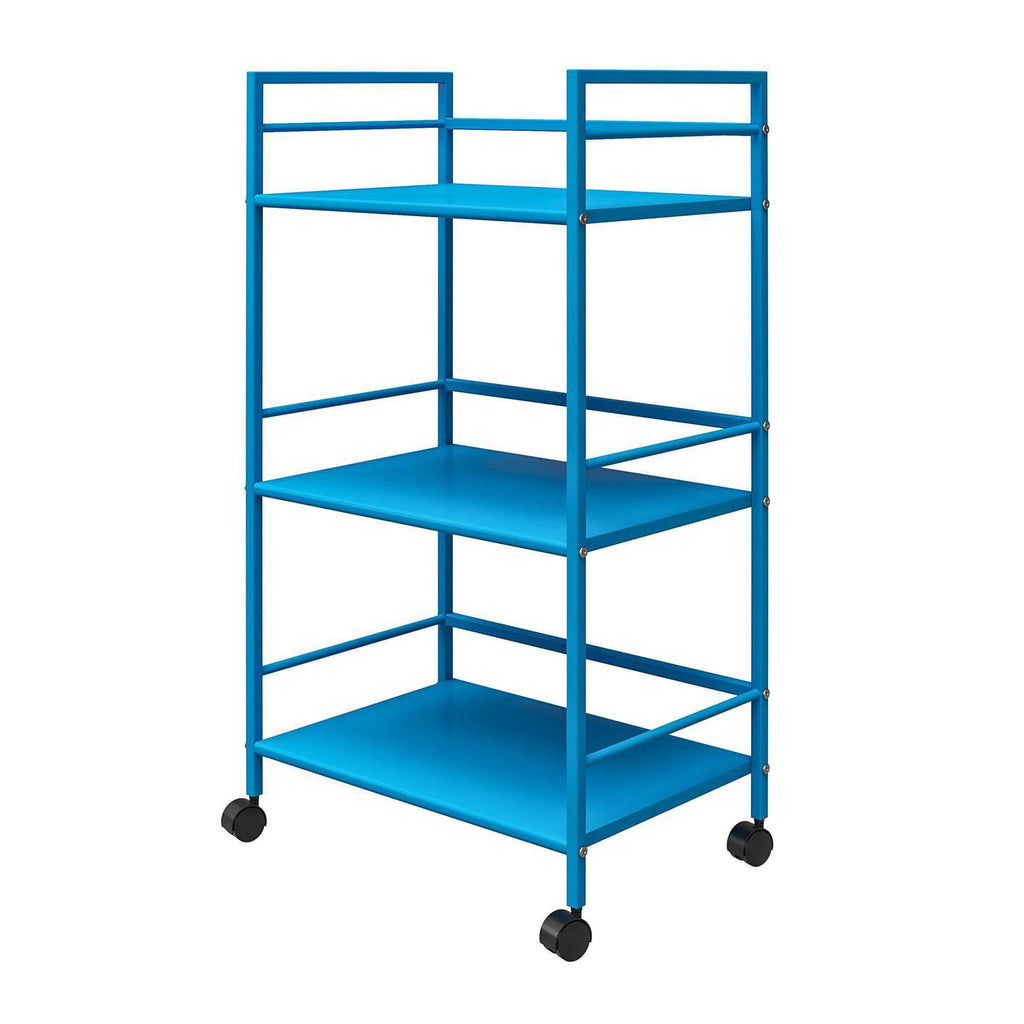 Blue Metal Rolling Cart O389