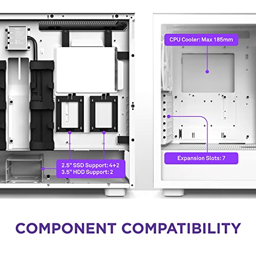 Black ATX Mid Tower PC Gaming Case with Tempered Glass Side Panel I94760