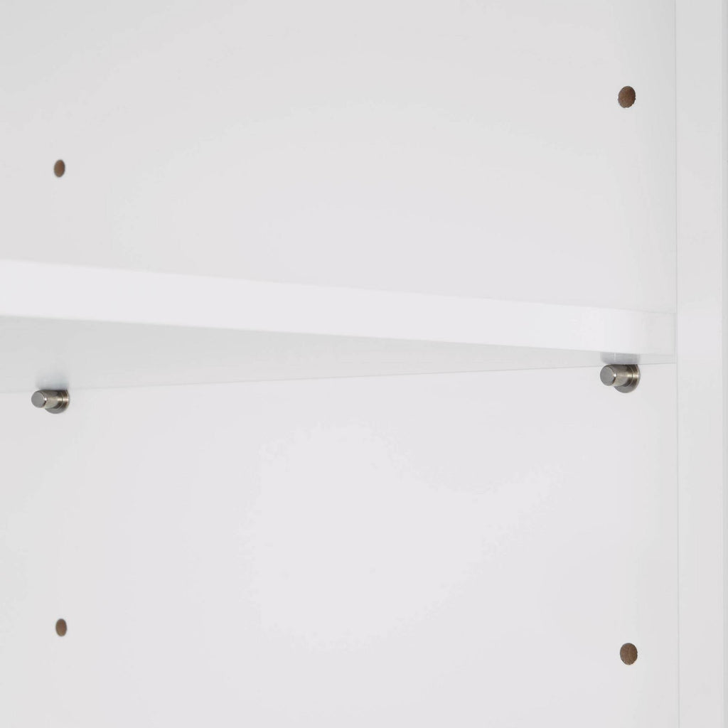 White Two Door Wall Cabinet with Open Shelf Z613