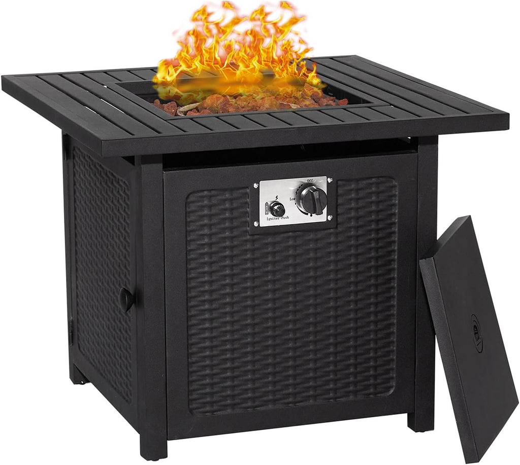 44 Inch 50000 BTU Propane Fire Pit Table with Rain Cover A2022