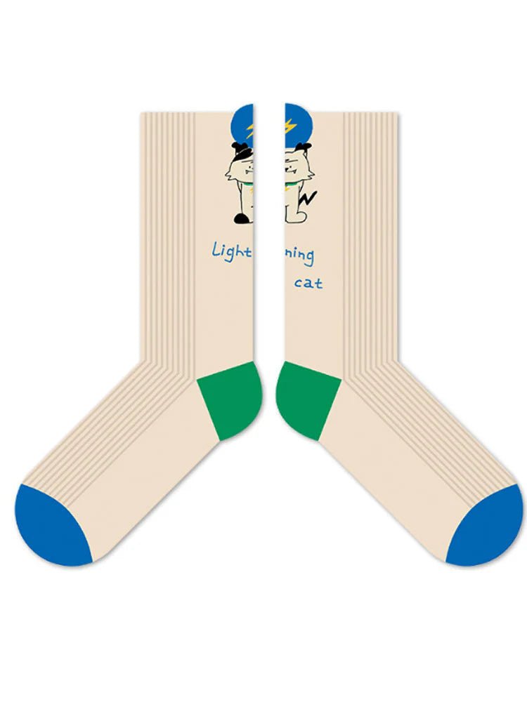 Cute Cartoon Kitty Mid-Calf Socks E8563