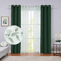 Grey Velvet Floral Sheer Curtains 63 inch 4 Pieces Set N130