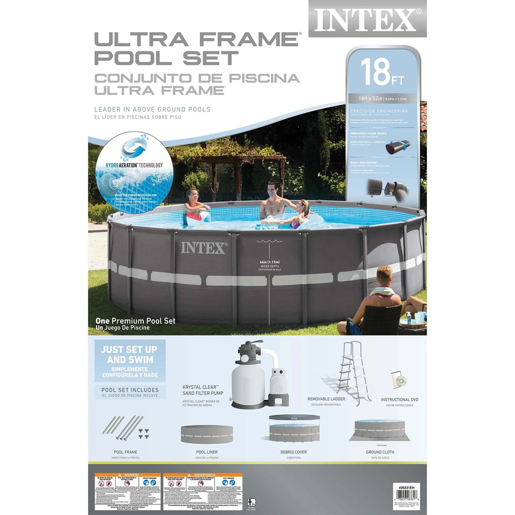 18ft X 52in Ultra Frame Pool Set with Sand Filter Pump U374435