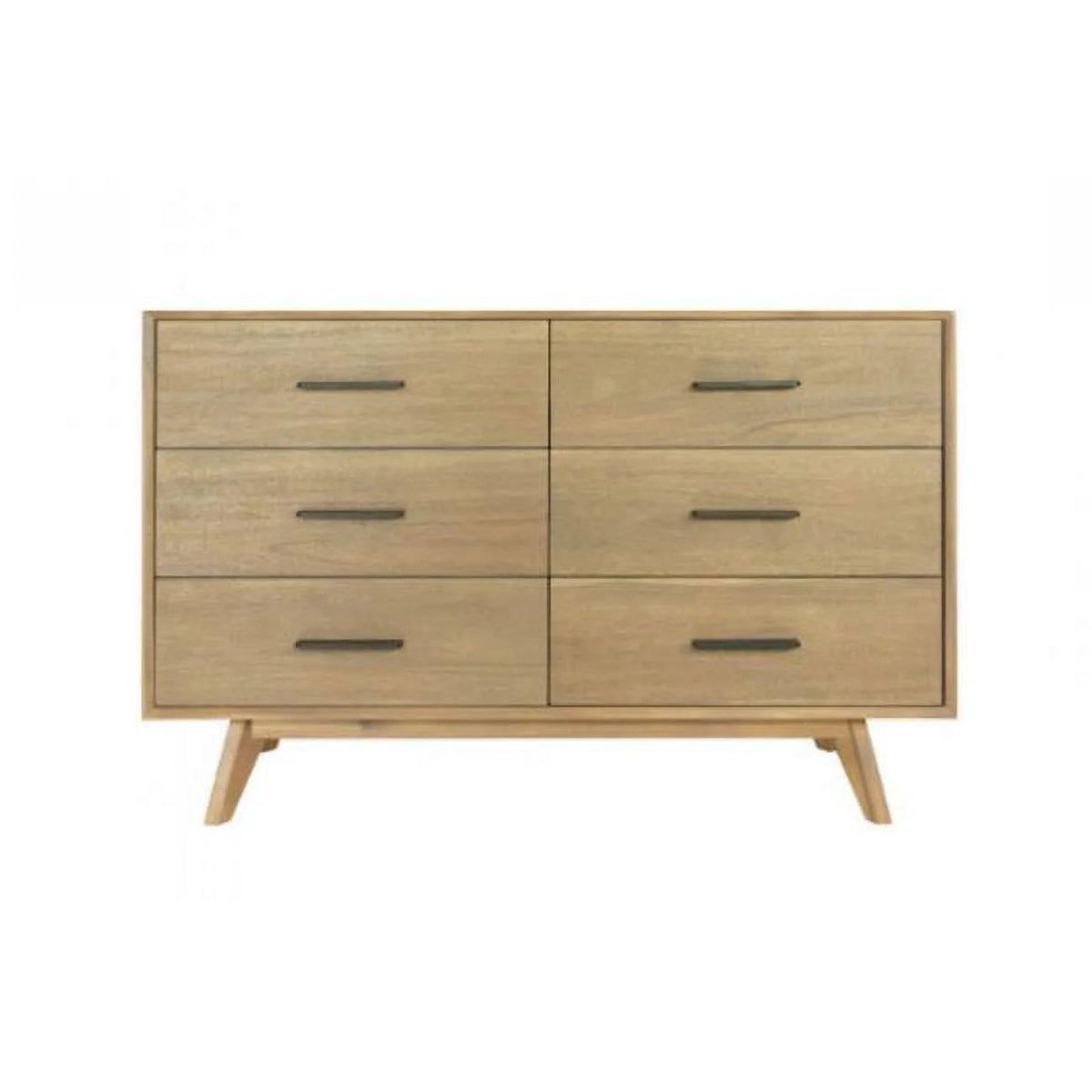 Walnut Solid Wood Six Drawer Double Dresser Z163129