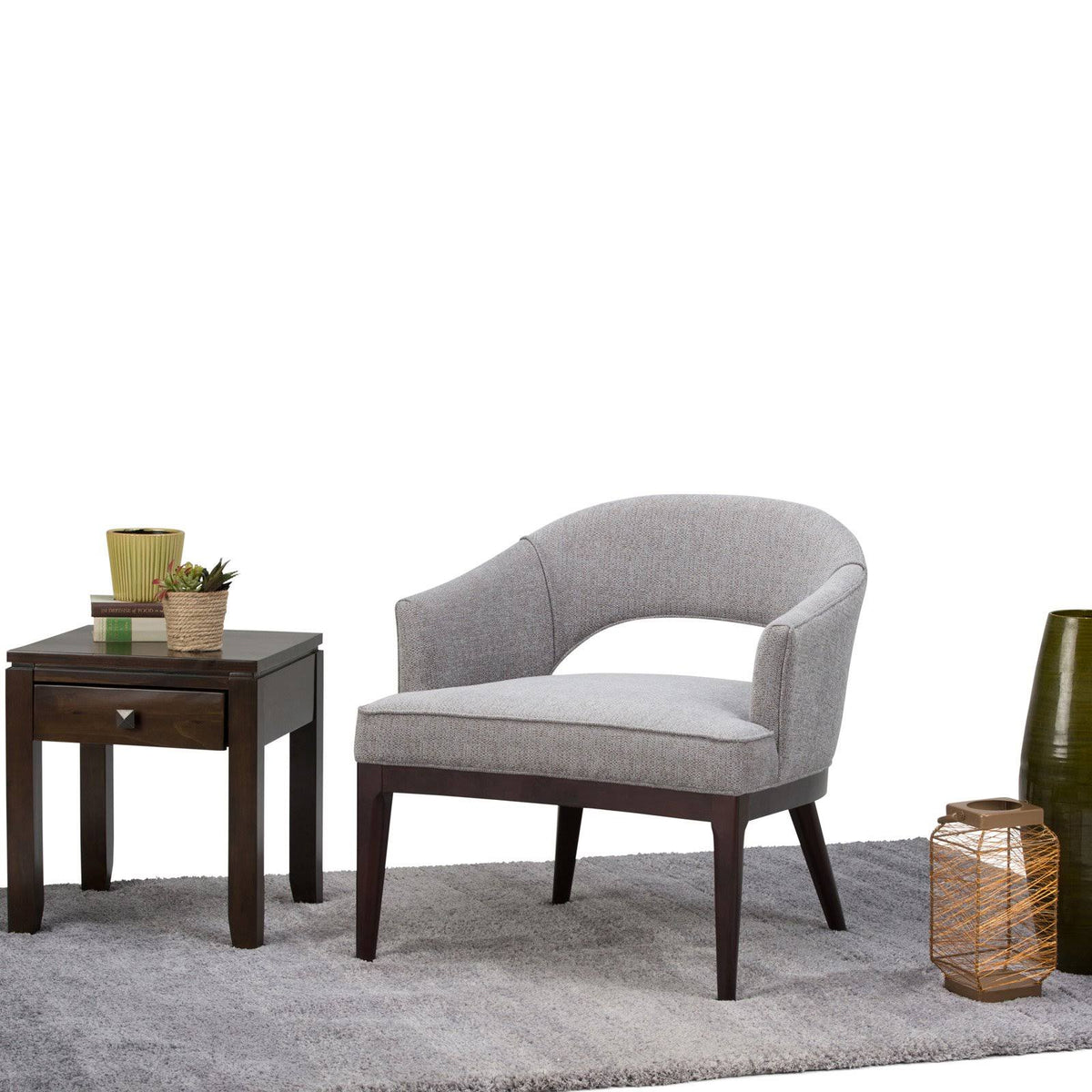 Gray Mid Century Tub Chair C3334
