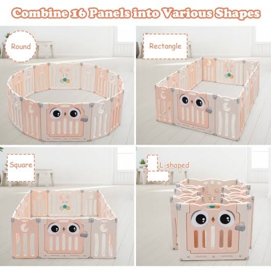 Pink Baby Activity Center Play Yard with Lock Door J714