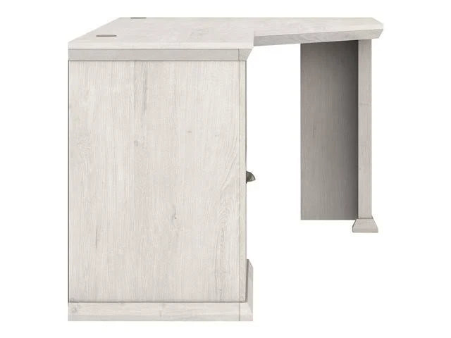 Linen White Oak Corner Desk with Storage O441527