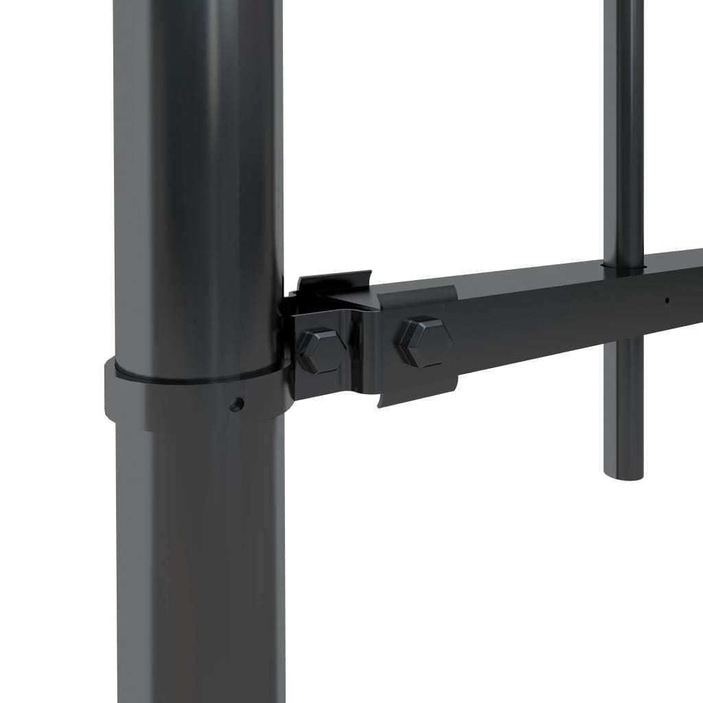 Black Steel Garden Fence with Spear Top O3364
