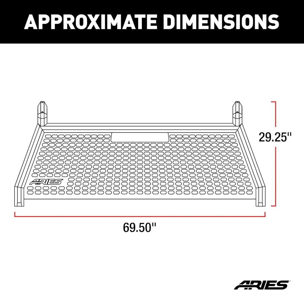 Black Aluminum Truck Headache Rack Cab Protector Y513