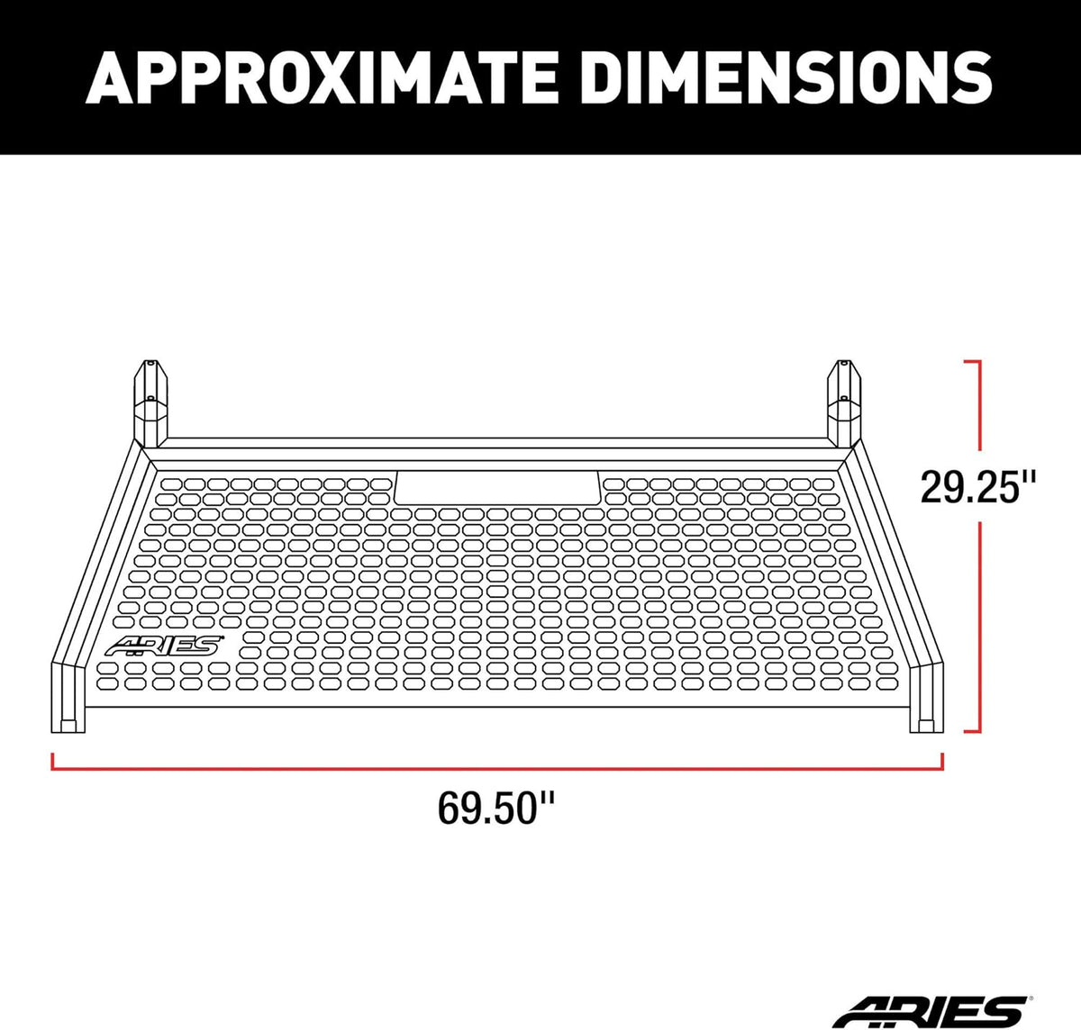 Black Aluminum Truck Headache Rack Cab Protector Y513