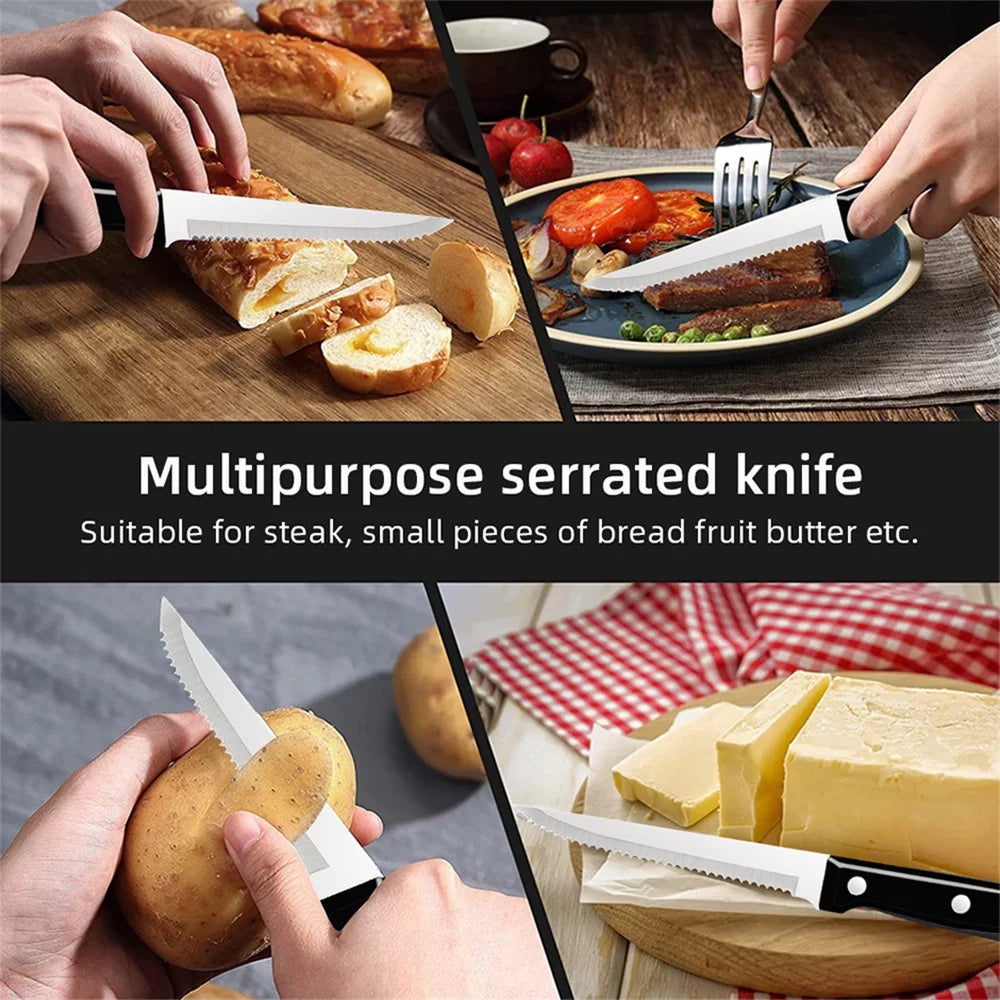 20-Piece Stainless Steel Silverware Set with Steak Knives R196428