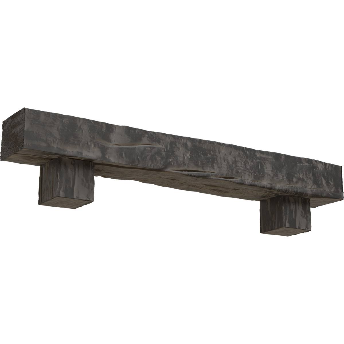 Aged Cedar Faux Wood Fireplace Mantel Kit with Corbels Z53318