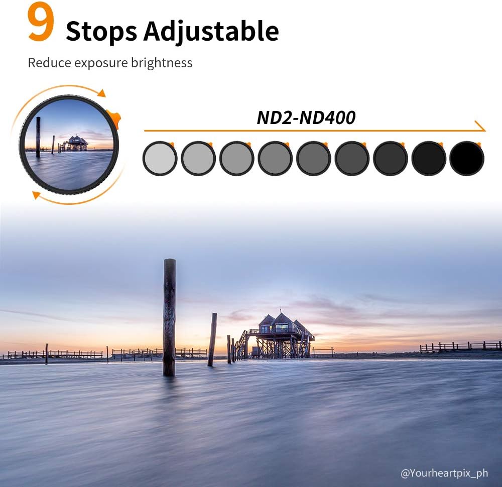 82mm Variable ND Filter ND2-ND400 with Multi-Layer Coatings Y2024