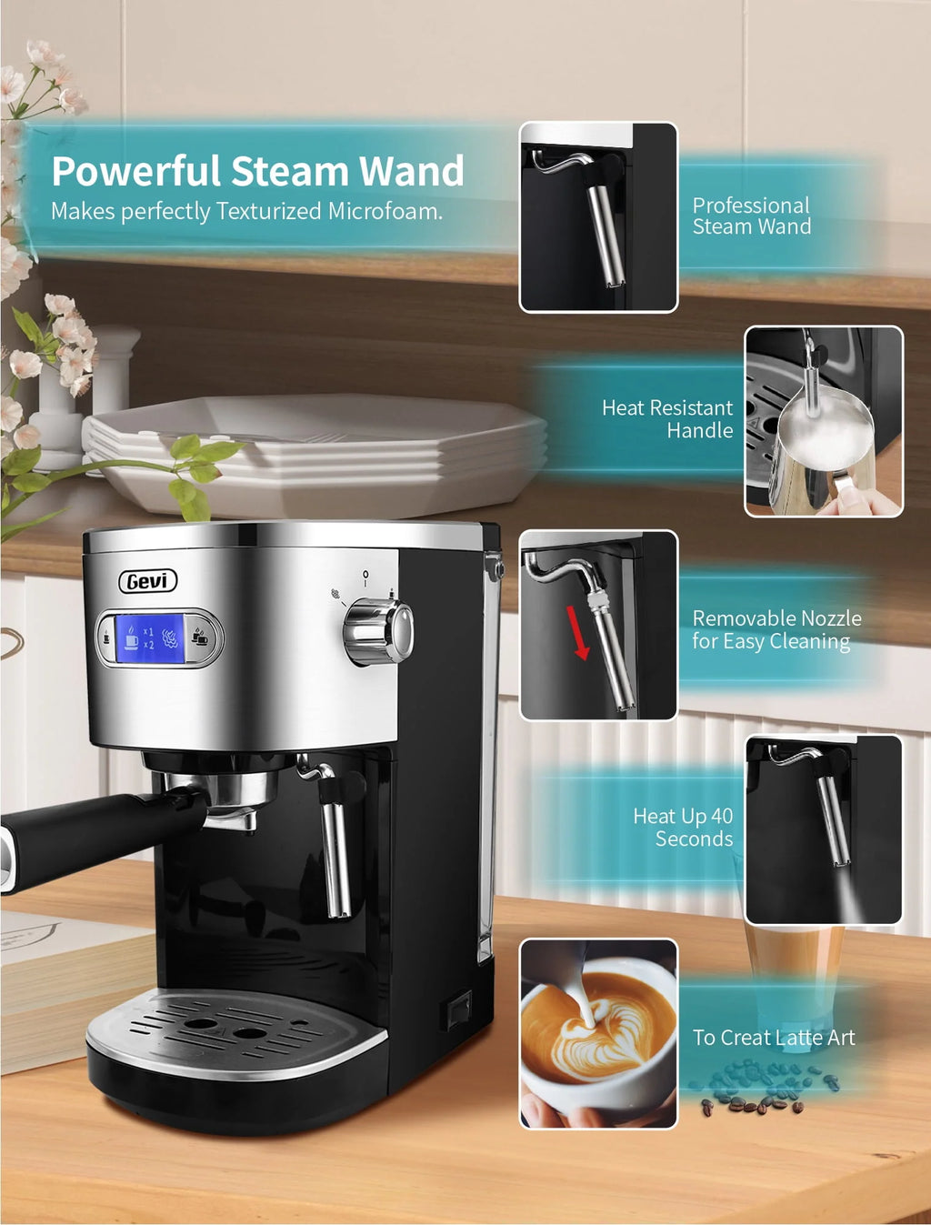 20 Bar Automatic Espresso Machine with Milk Frother R73780