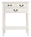 Distressed White Wood Console Table with Drawer P2578