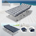 Gray Folding Camping Cot with Mattress Hold 600 LB B498