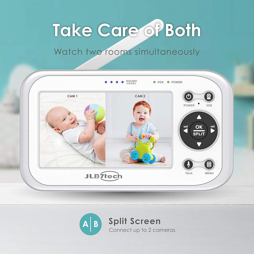 4.3 Split Screen Video Baby Monitor with 2 Cameras and Audio D2177