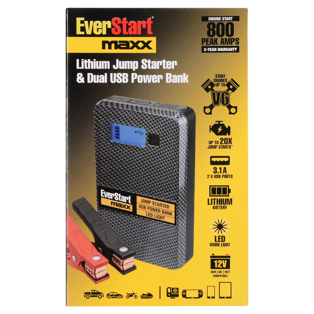 800 Amp 12 Volts Lithium Jump Starter with USB V267744