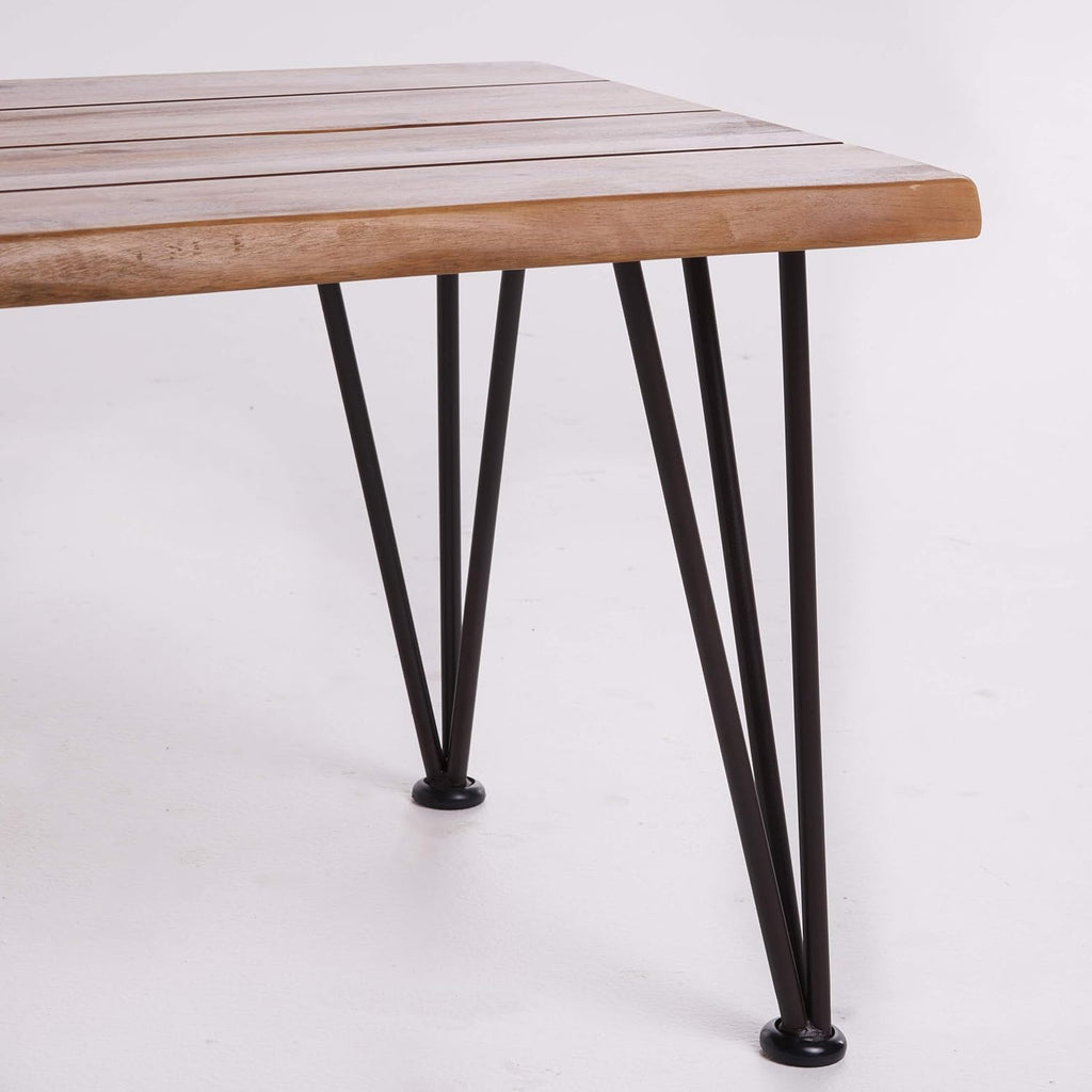 Industrial Iron and Teak Finished Acacia Wood Coffee Table M431727
