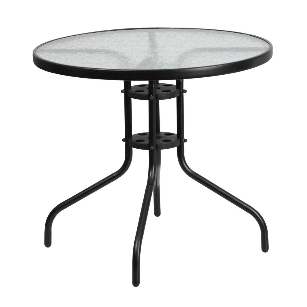 5 Piece Outdoor Patio Dining Set with 4 Brown Stack Chairs Z949649