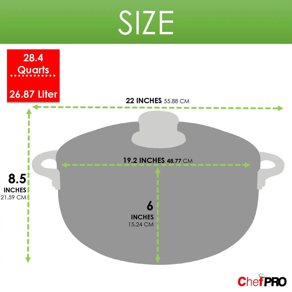 Commercial Grade Aluminum Stock Pot 28.4 Quarts U508