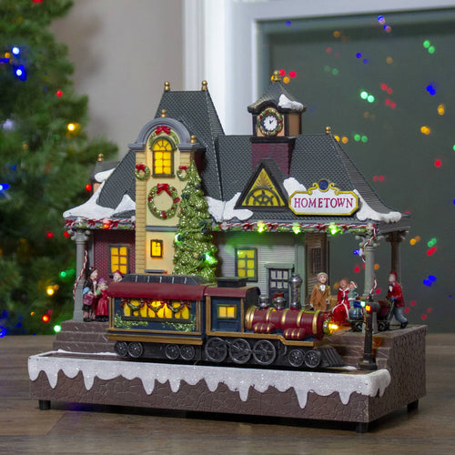 13x22 LED Lighted Christmas Village Tabletop Decor R1839